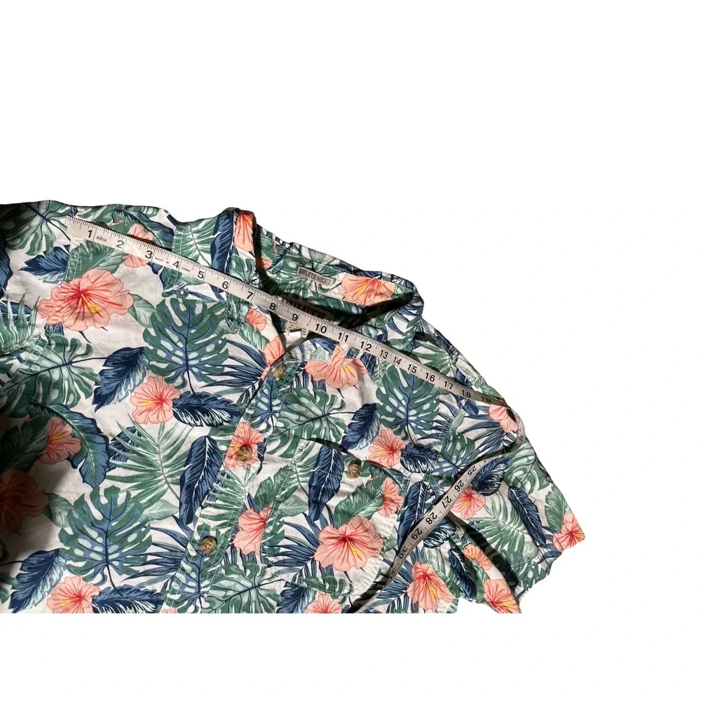 Duluth Trading Co Mens Large Slim Fit Tropical Hibiscus Floral Button Down Shirt - Picture 4 of 7